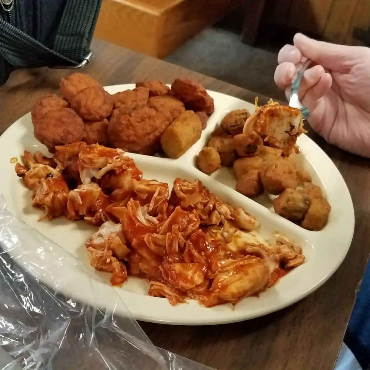 BBQ Chicken with Fried Squash and Fried Okra