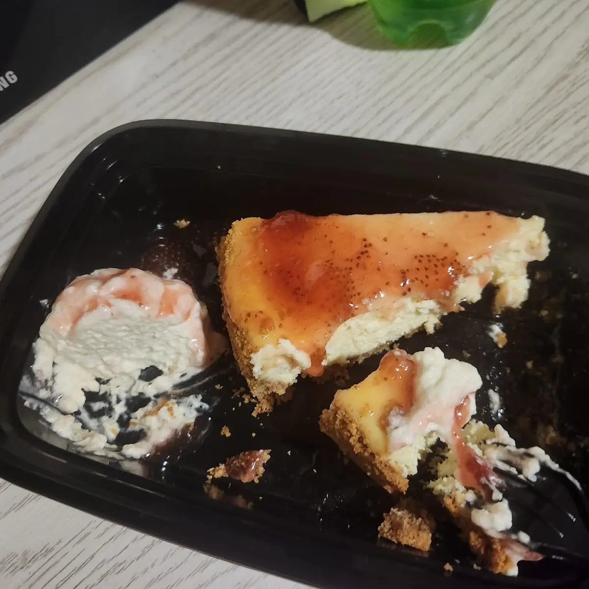 Half Eaten Strawberry Cheesecake