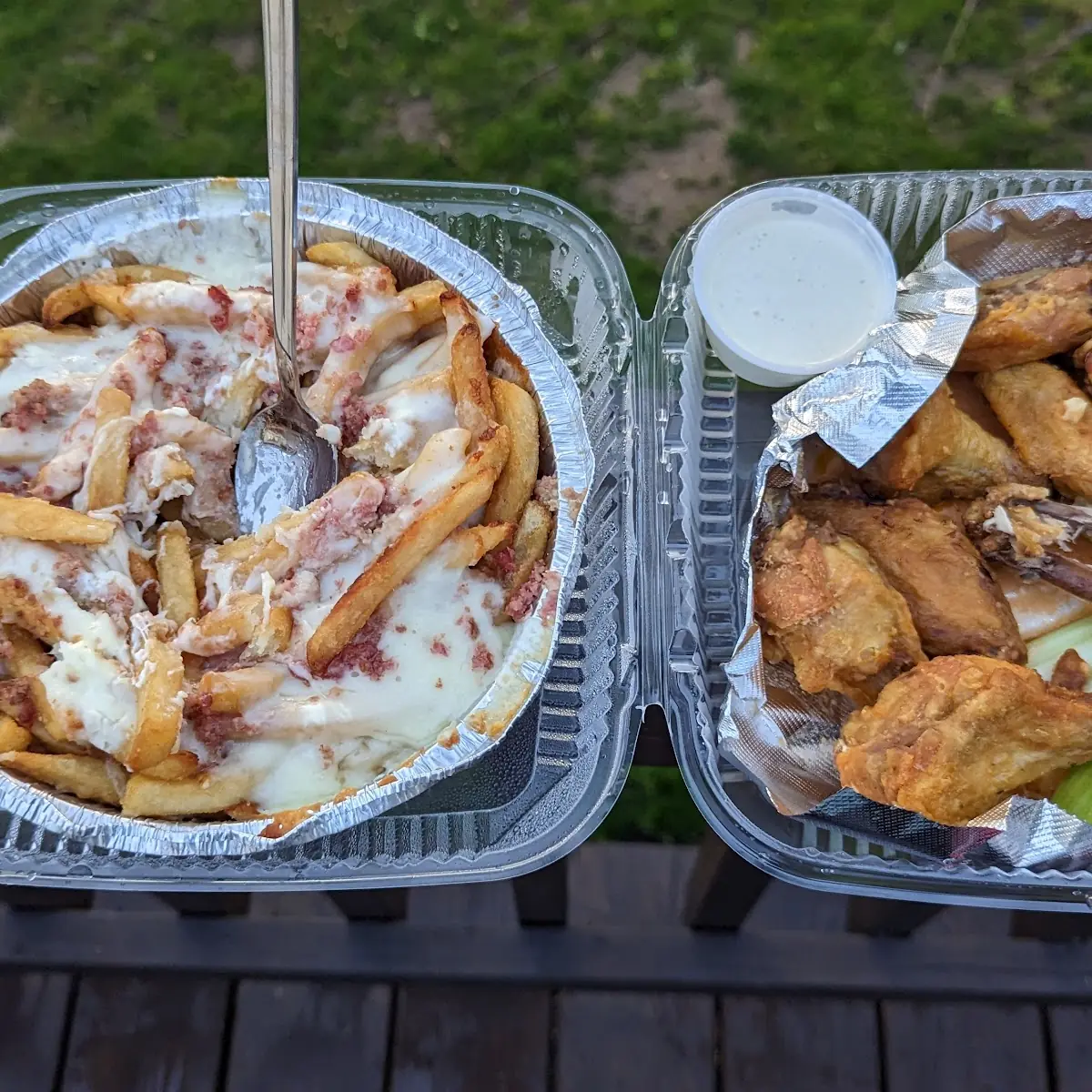 Pizza Fries and Wings