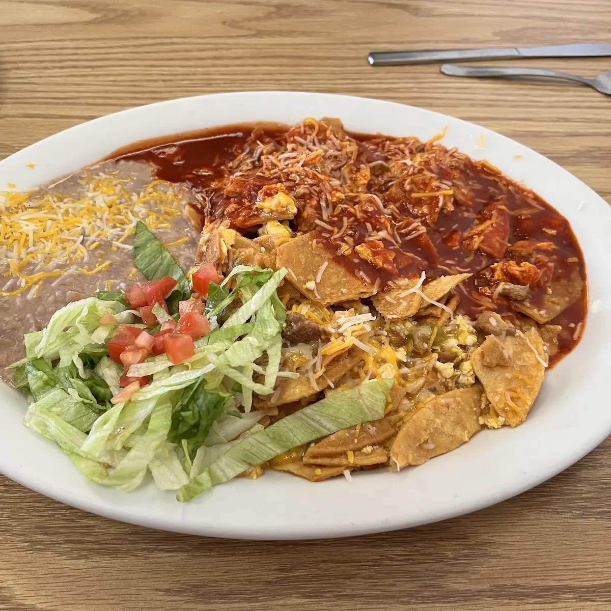 Chilaquiles Red and Green Chile