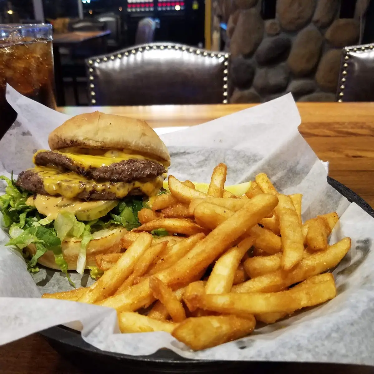 Double Burger with Fries