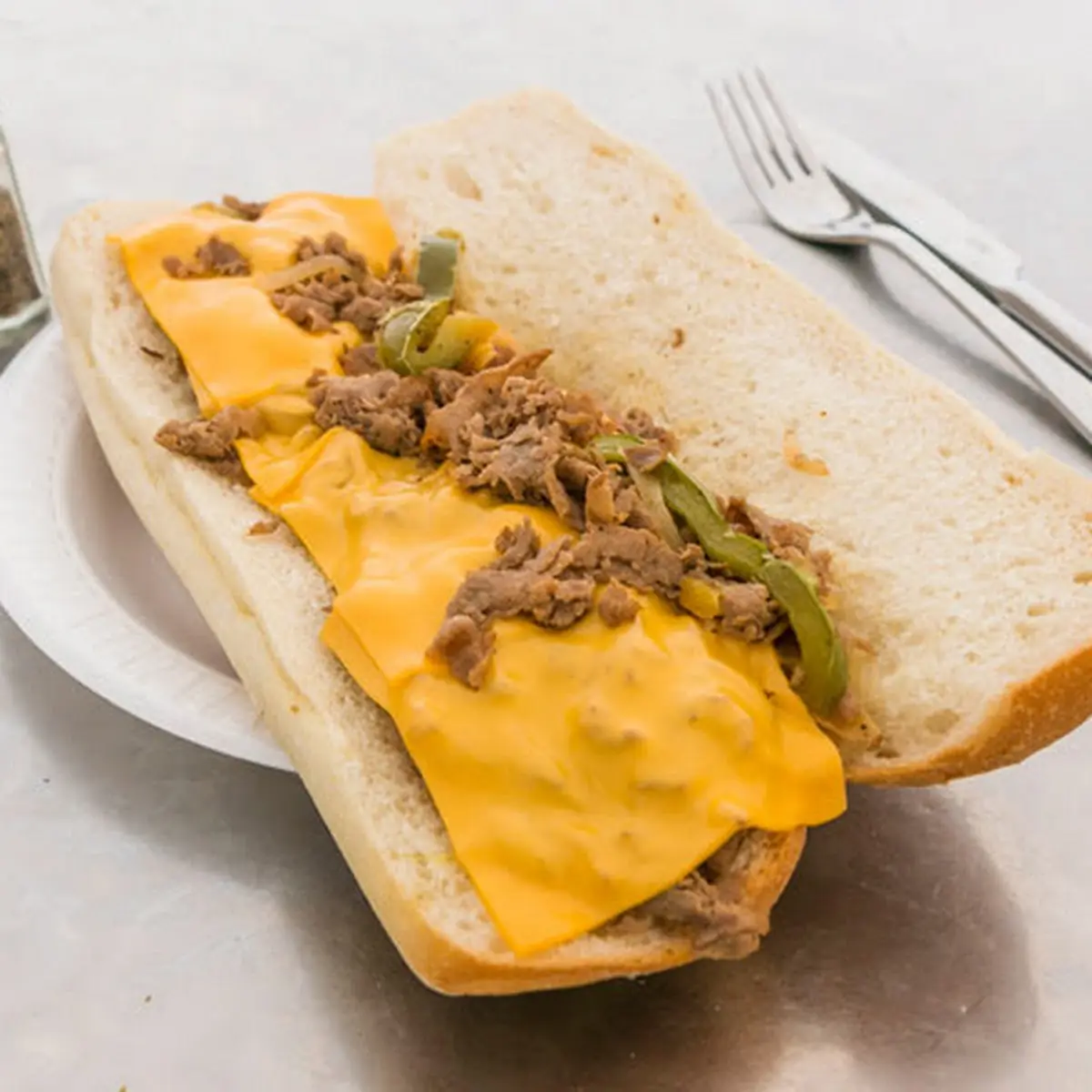 Teriyaki Cheese Steak with Mushroom Onions Swiss Cheese and Teriyaki Sauce