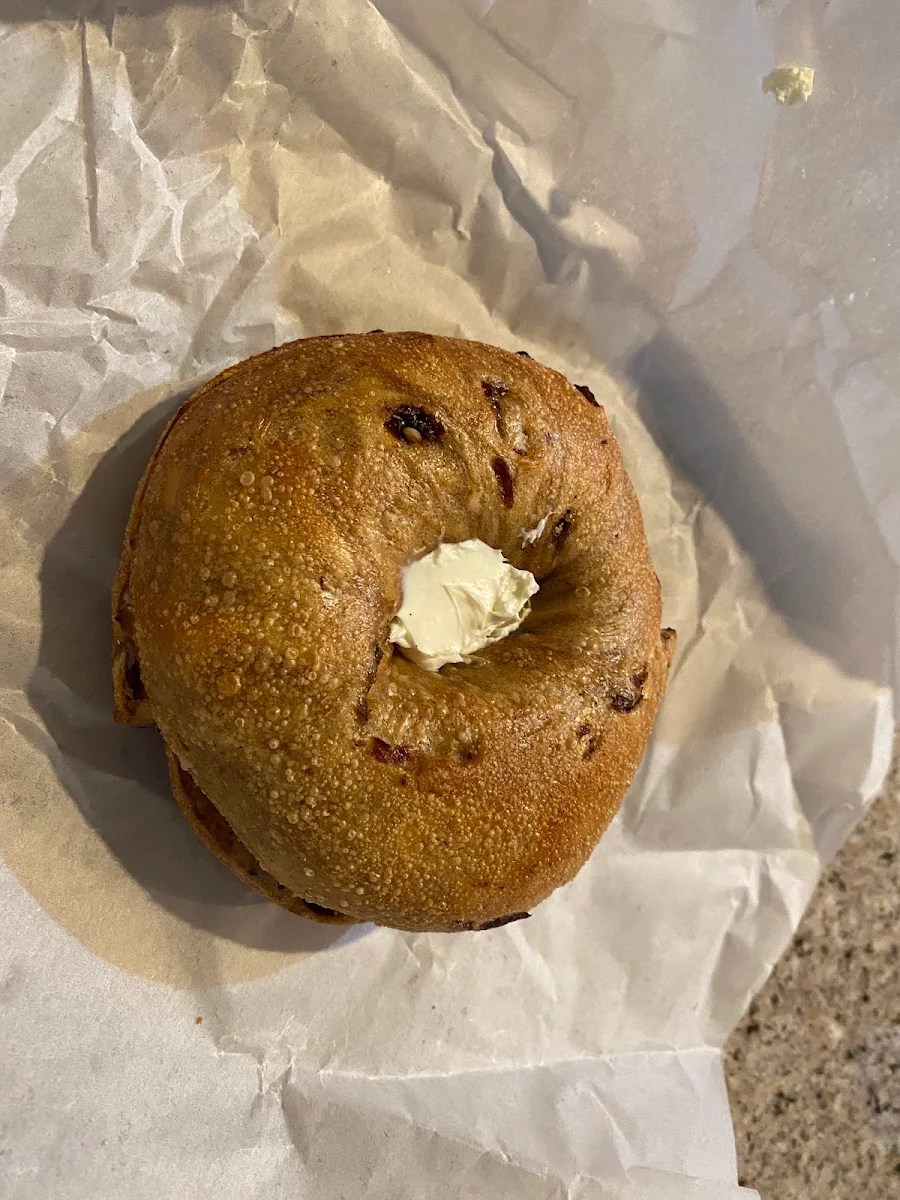 Cinnamon Raisin Bagel with Cream Cheese