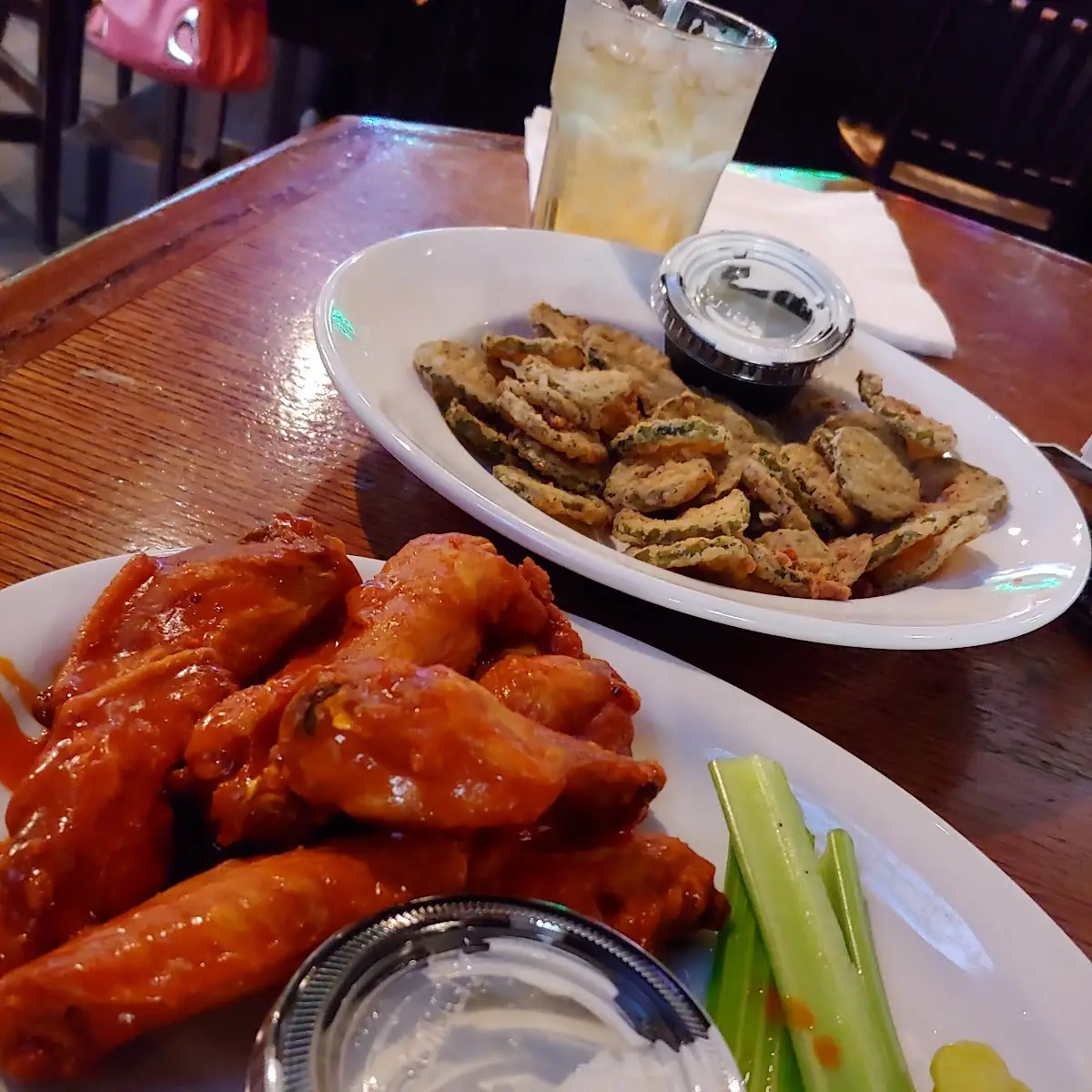 Buffalo Wings and Fried Pickles