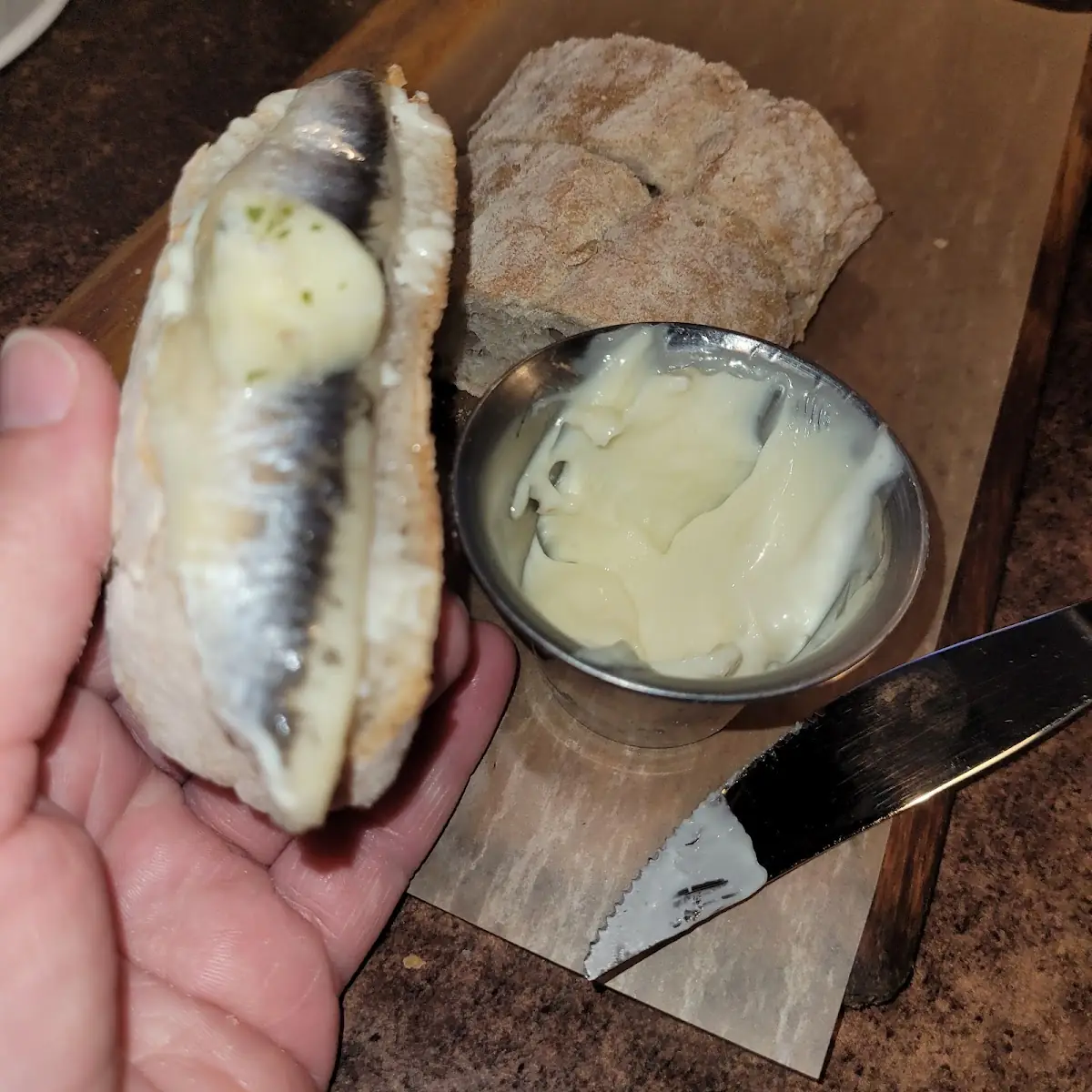Anchoas & Garlic Butter with Bread