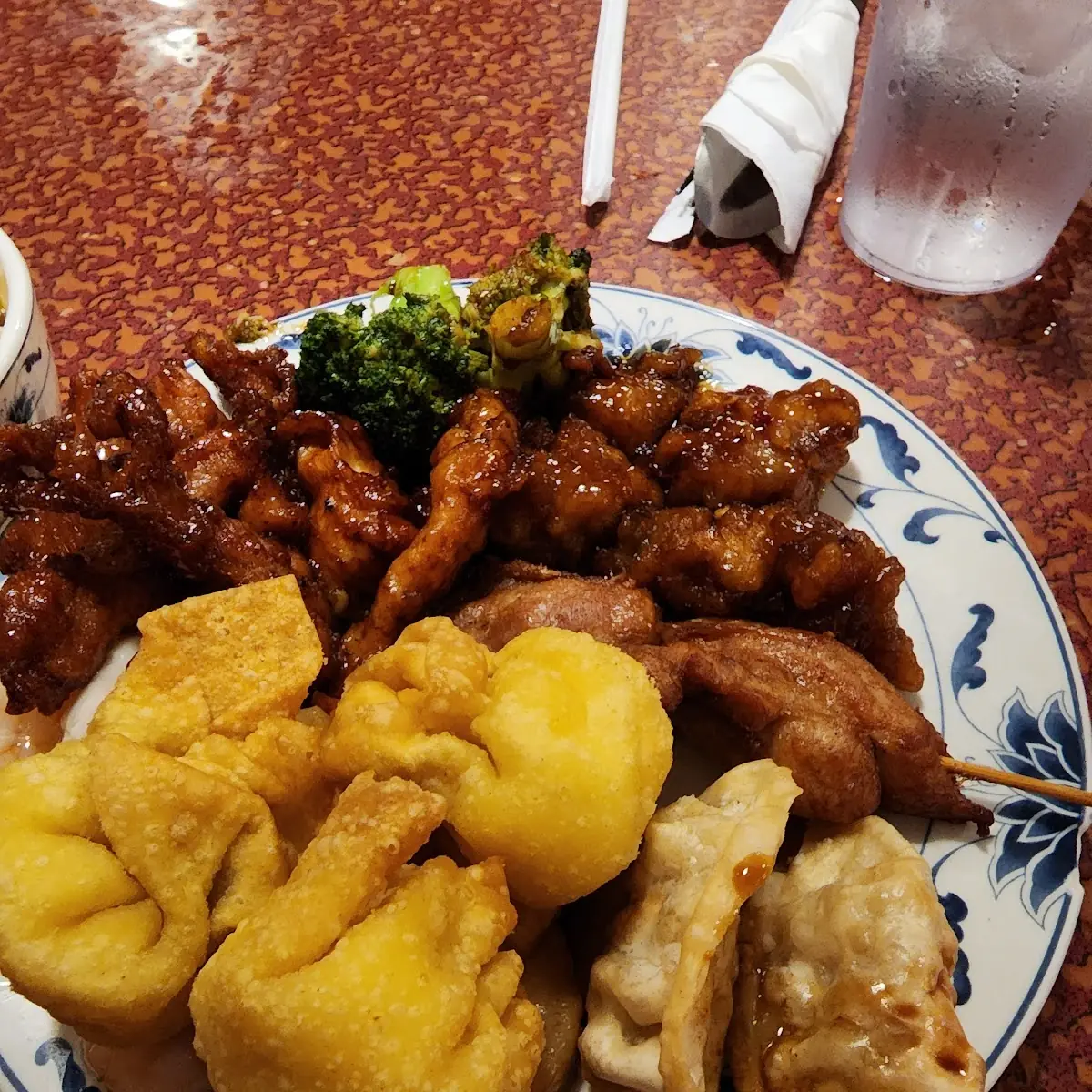 Egg Roll Fried Rice Sweet and Sour Chicken