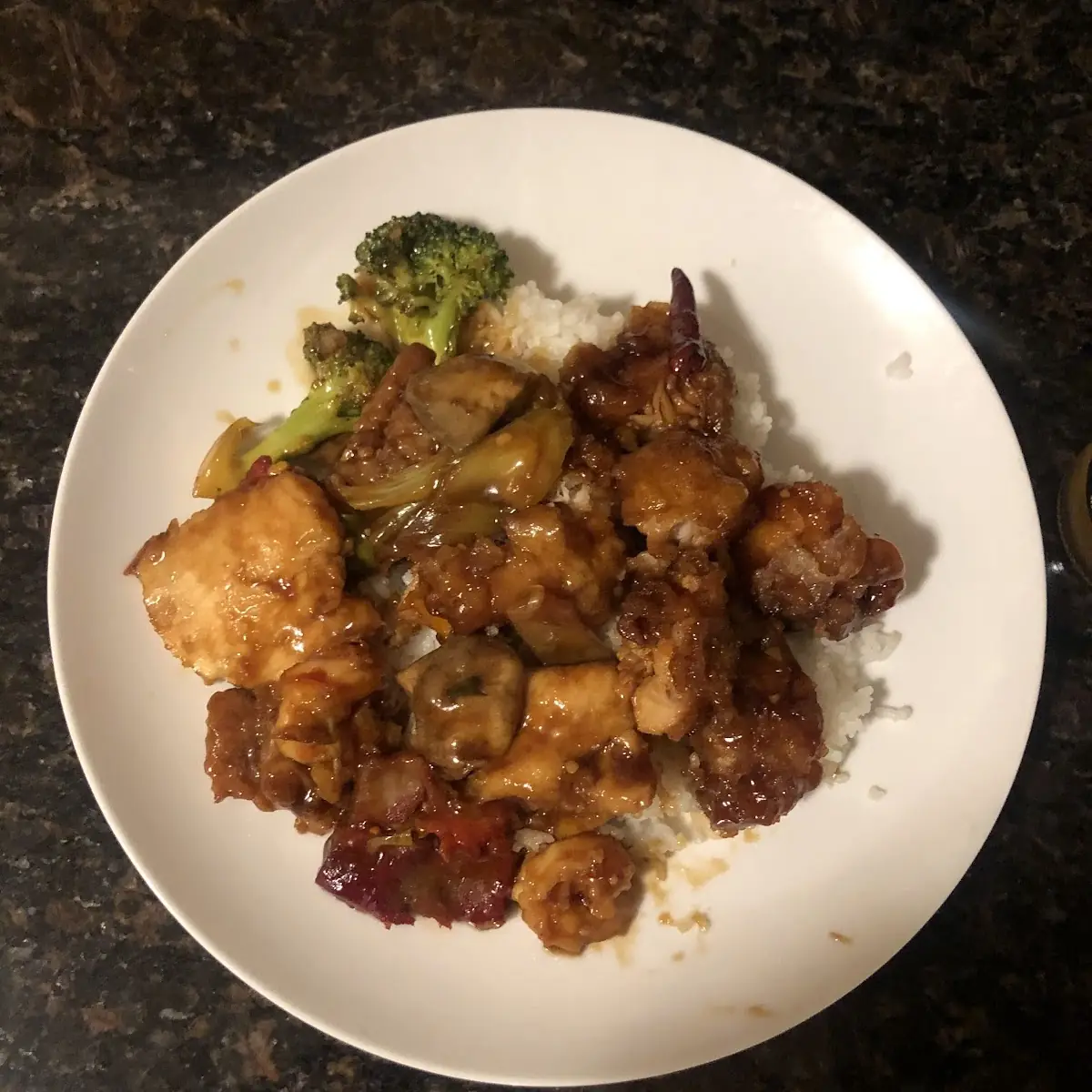 Chicken Broccoli and White Rice