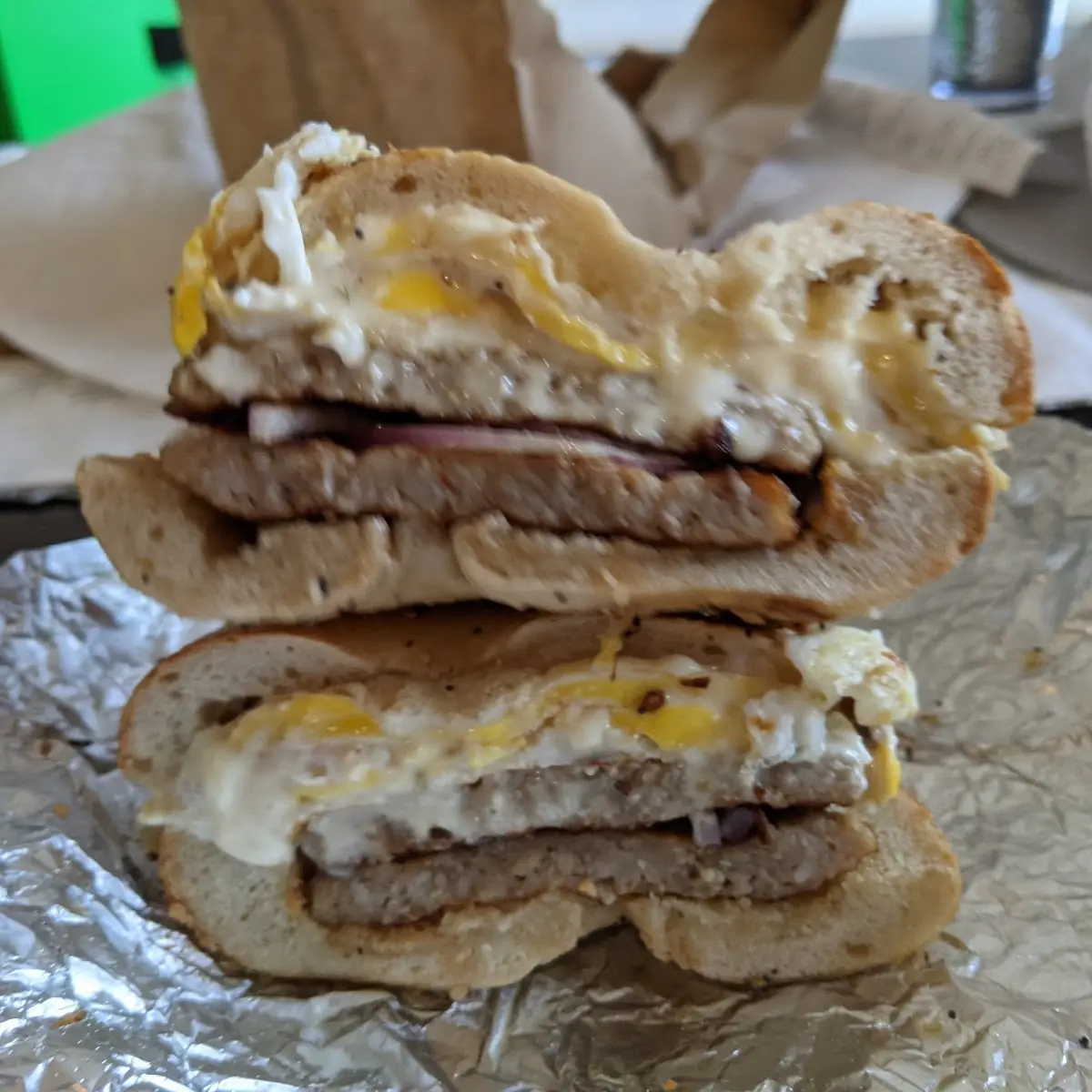 Sausage Egg and Cheese Bagel