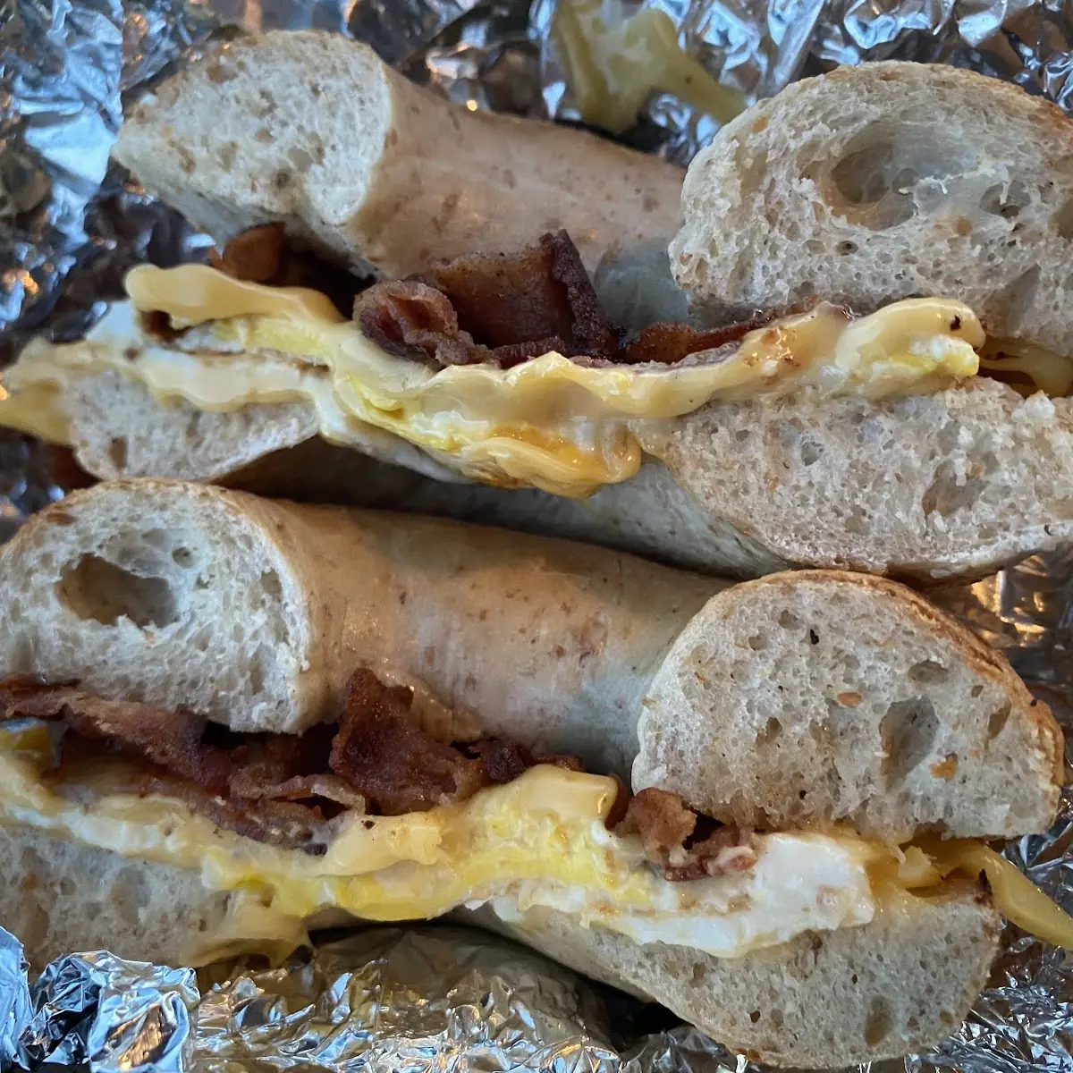Sesame Bagel with Egg Turkey Sausage and Cheese Sandwich