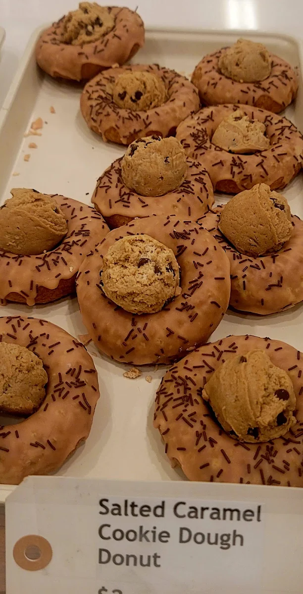 Salted Caramel Cookie Dough Donuts