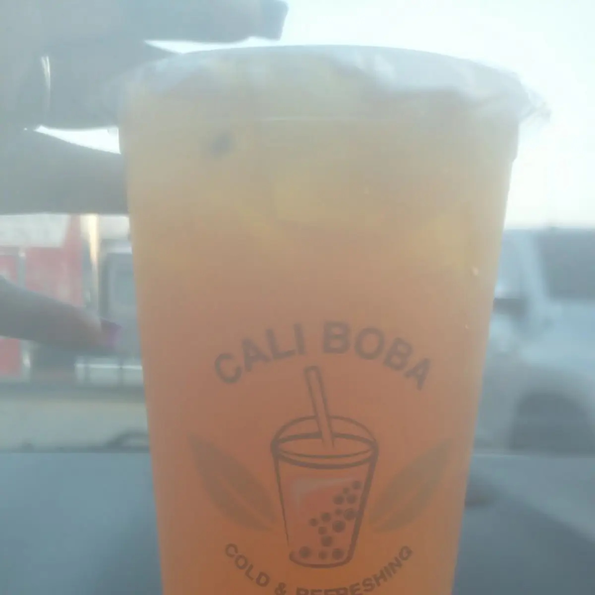 Passion Fruit Green Tea with Passion Fruit Boba