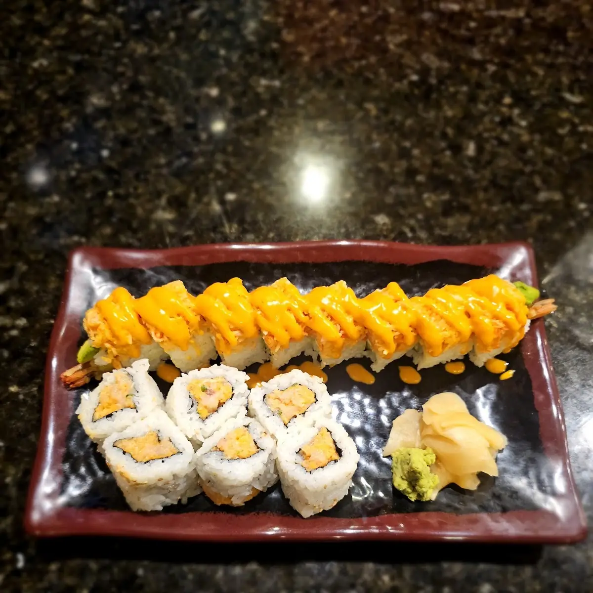 Dancing Dragon Roll and Spicy Yellowtail Roll