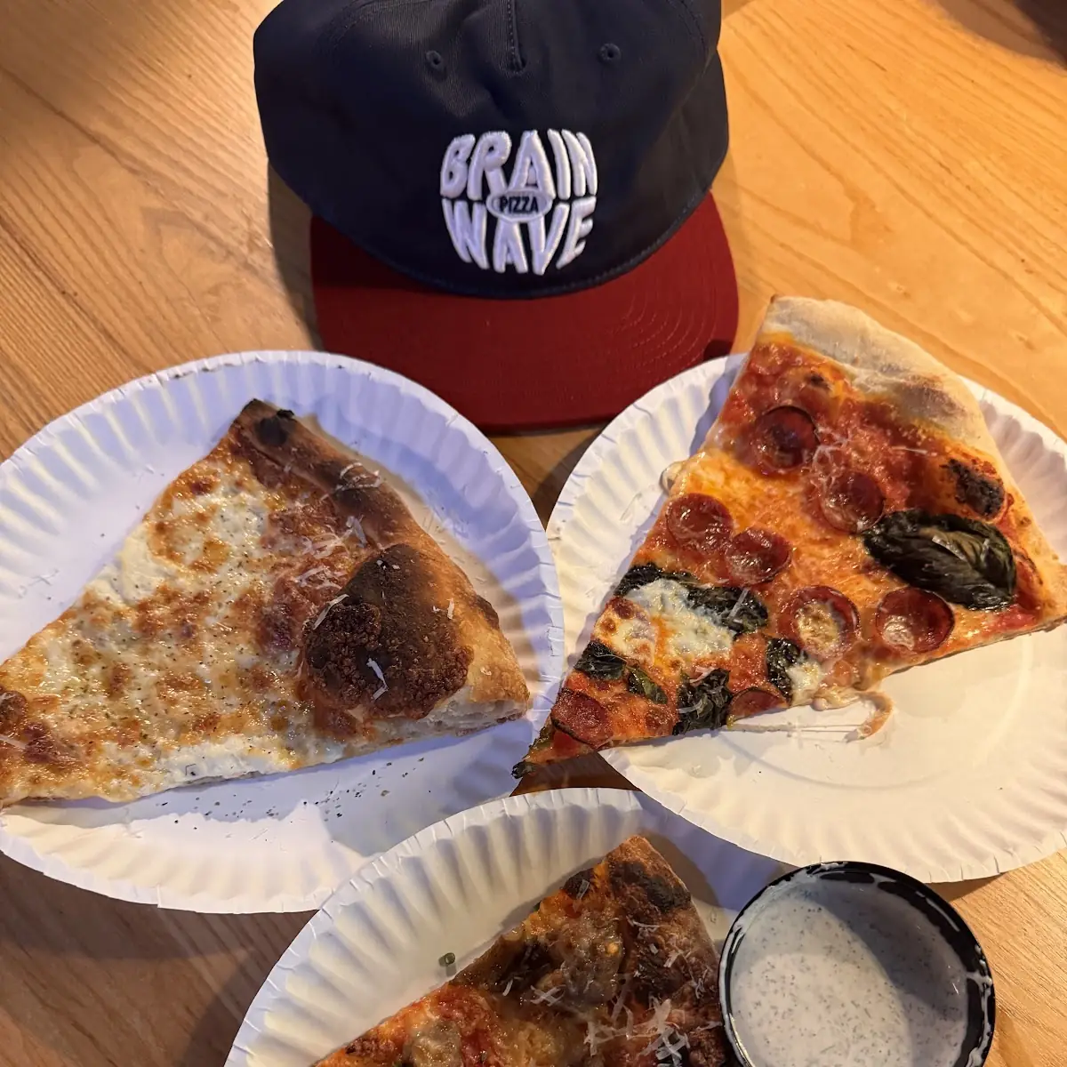 Margherita Pizza Slice with Basil