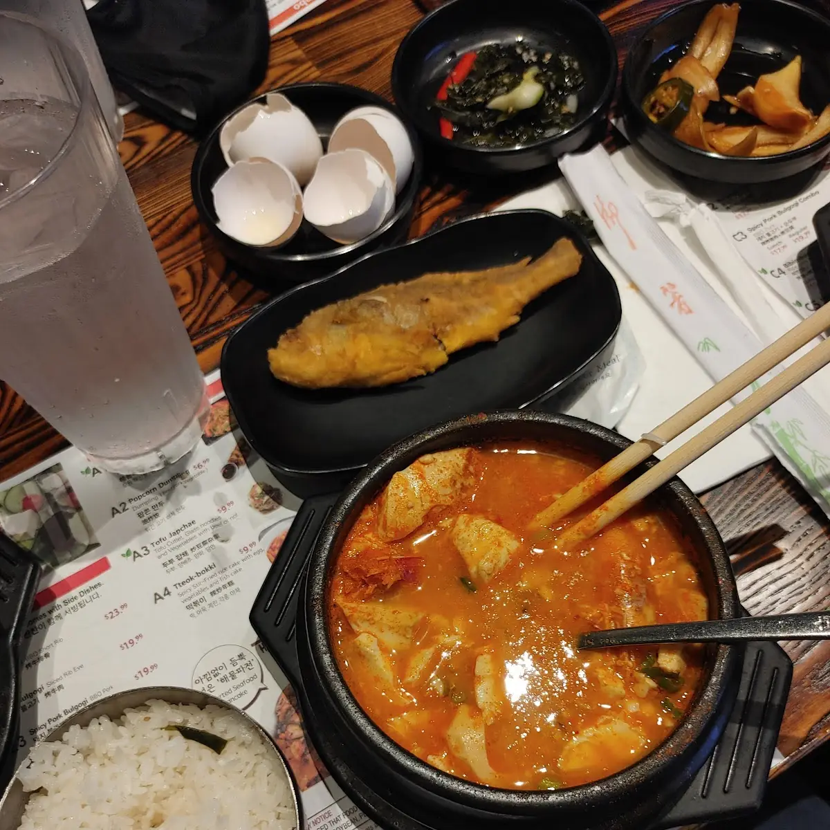 Seafood Soon Tofu Soup Mild with White Rice