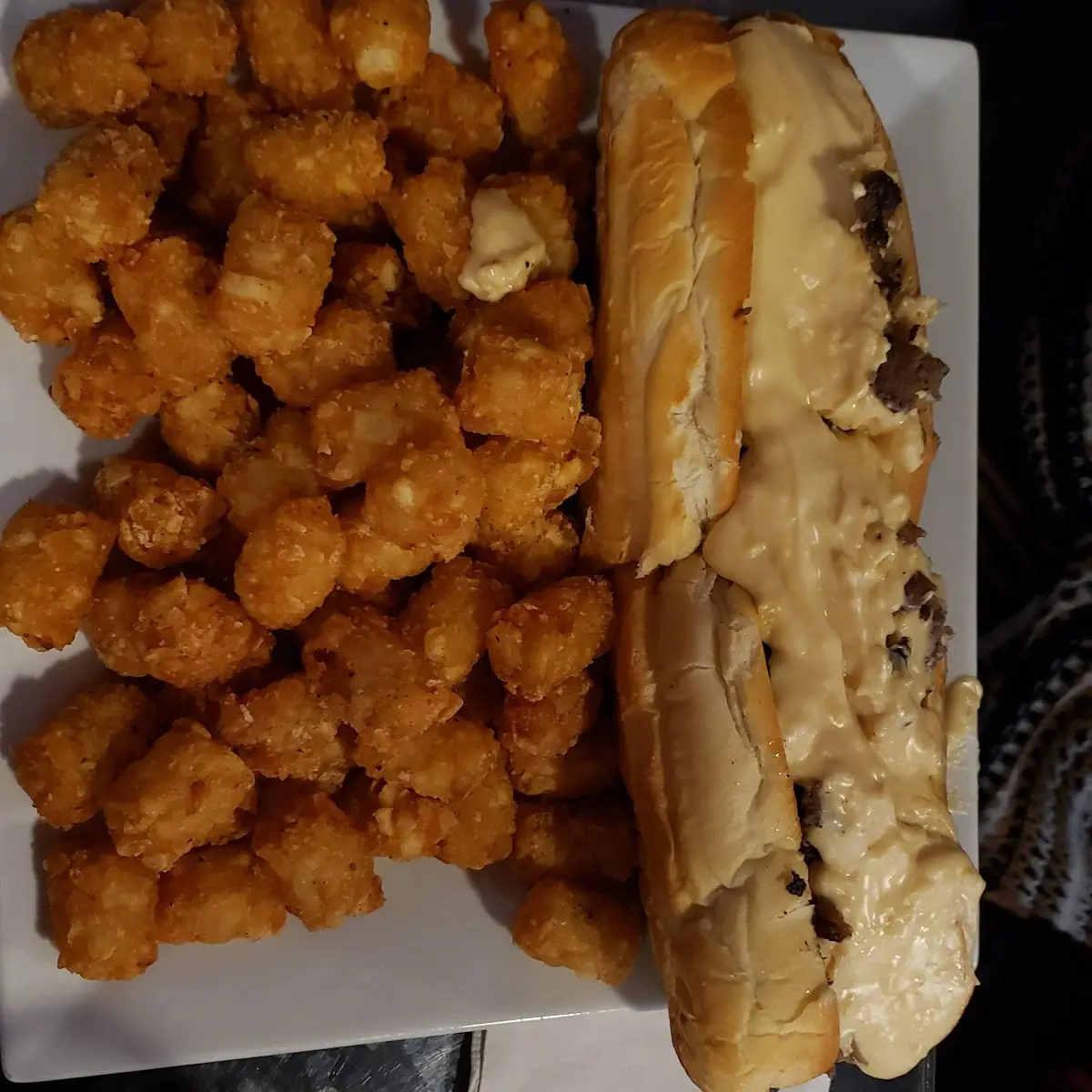 Cheese Steak and Tots