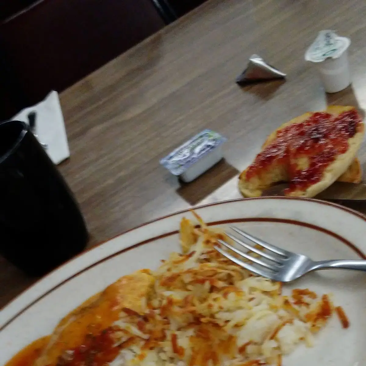 Corned Beef Hash Omelette and Hash Browns