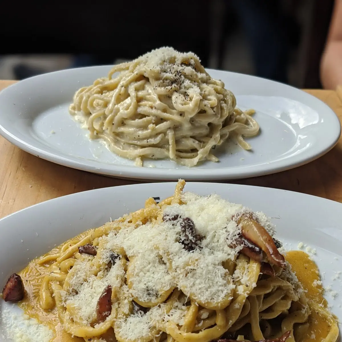 Spaghetti Carbonara with Grated Cheese