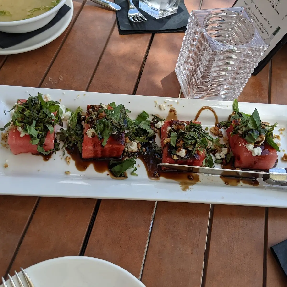 Watermelon Salad with Basil and Goat Cheese