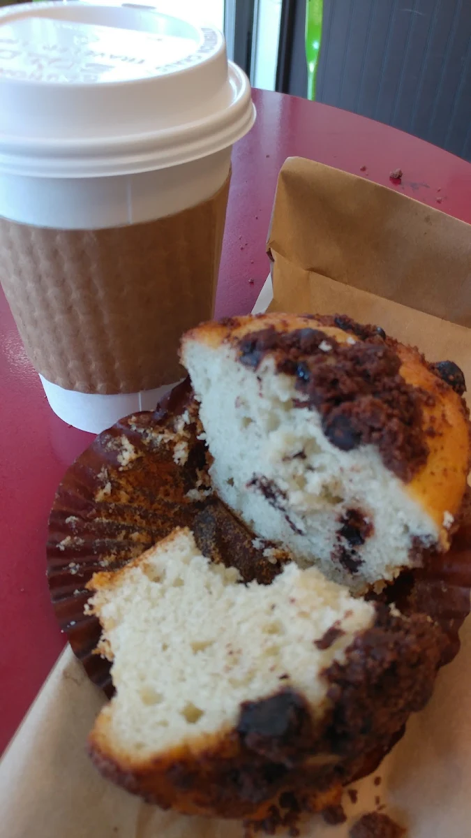 Cafe Latte and Chocolate Chip Muffin