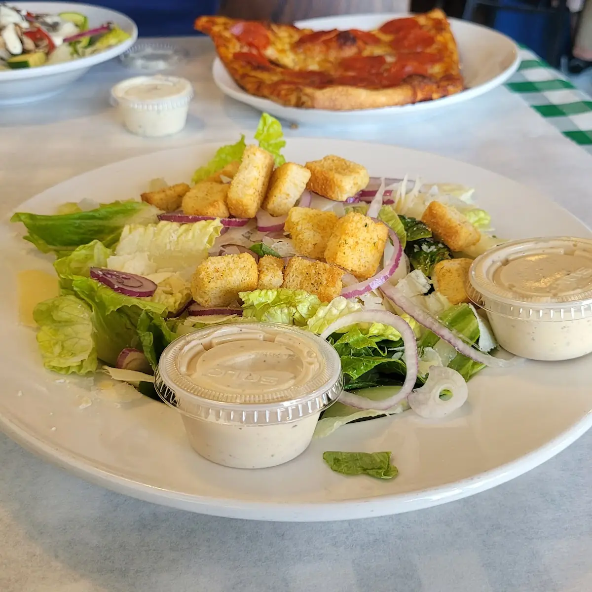 1 Slice with 1 Regular Topping & Small Garden Salad