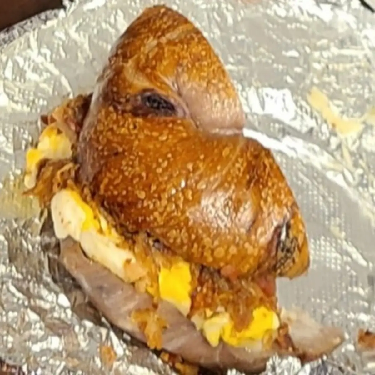 Bacon Egg & Cheese on Blueberry Bagel