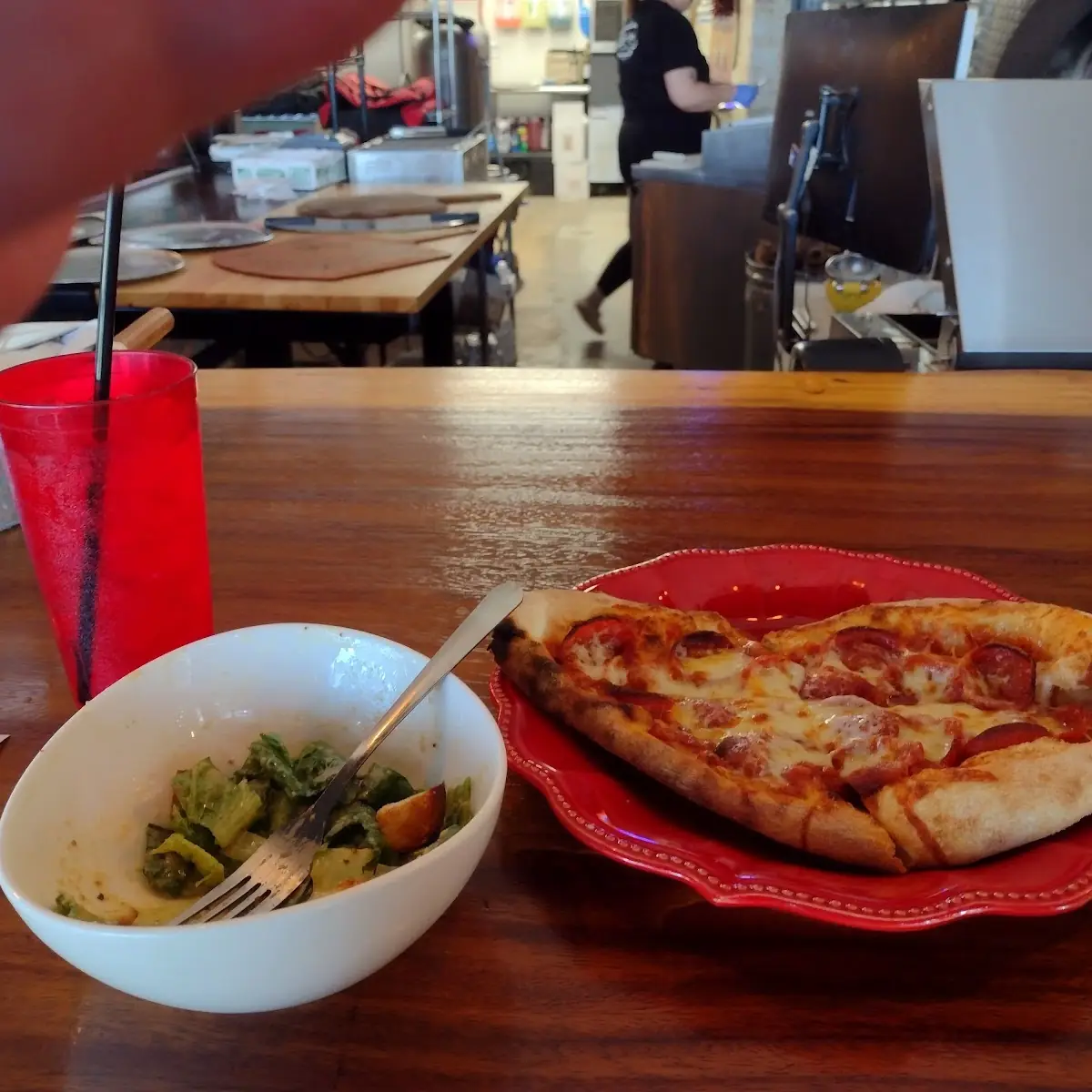 Lunch Special w Pepperoni Pizza and Side Caesar Salad