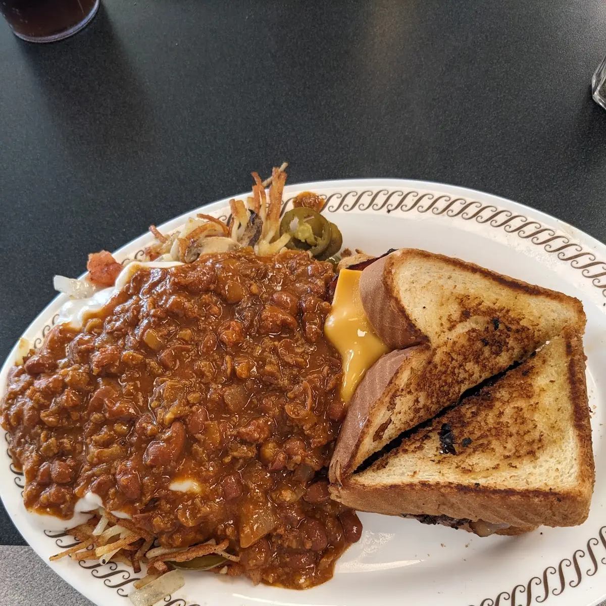 Patty Melt with Hash Browns