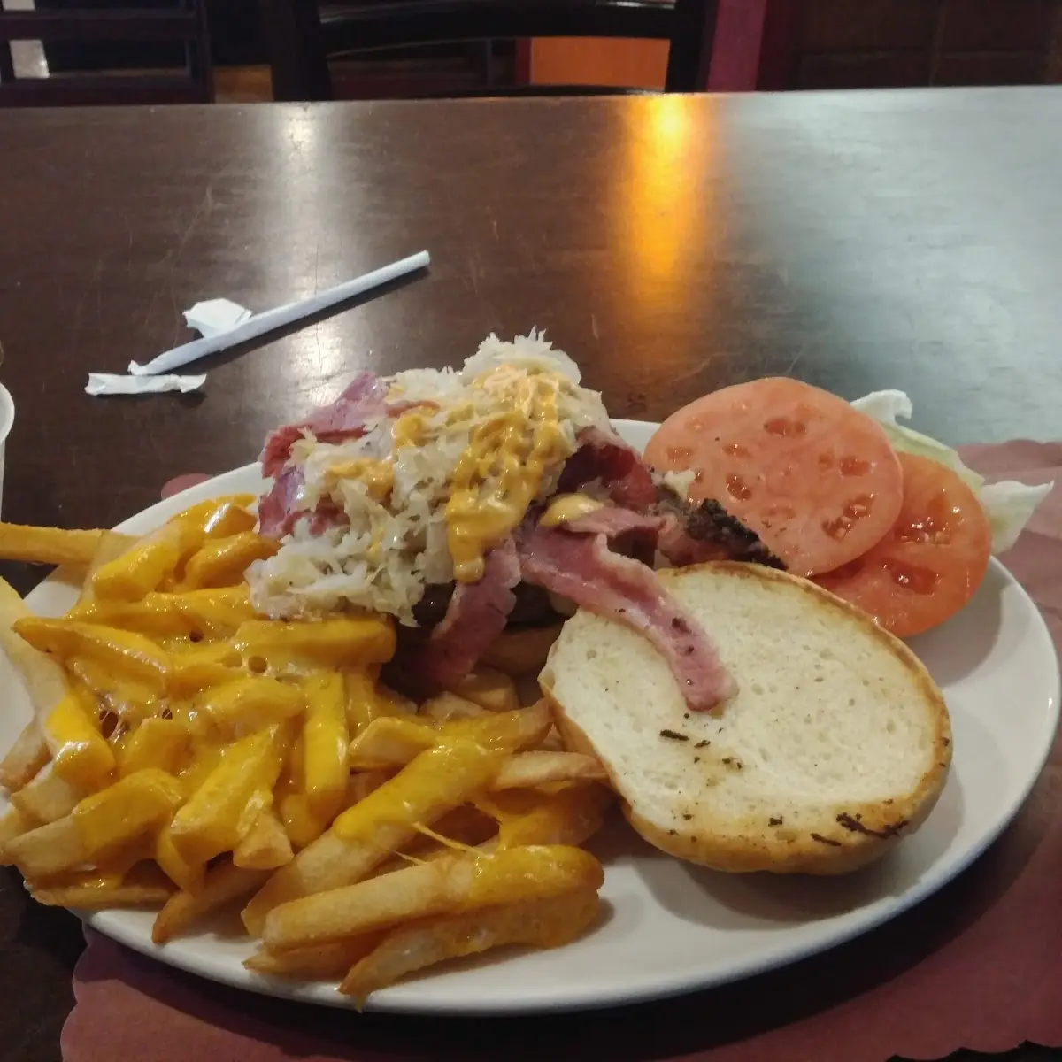 Pastrami Burger and Fries