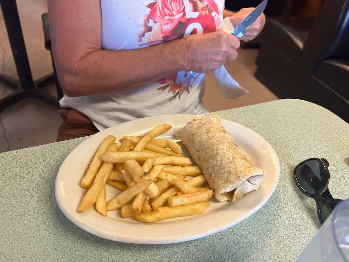 Chicken Wrap and Fries