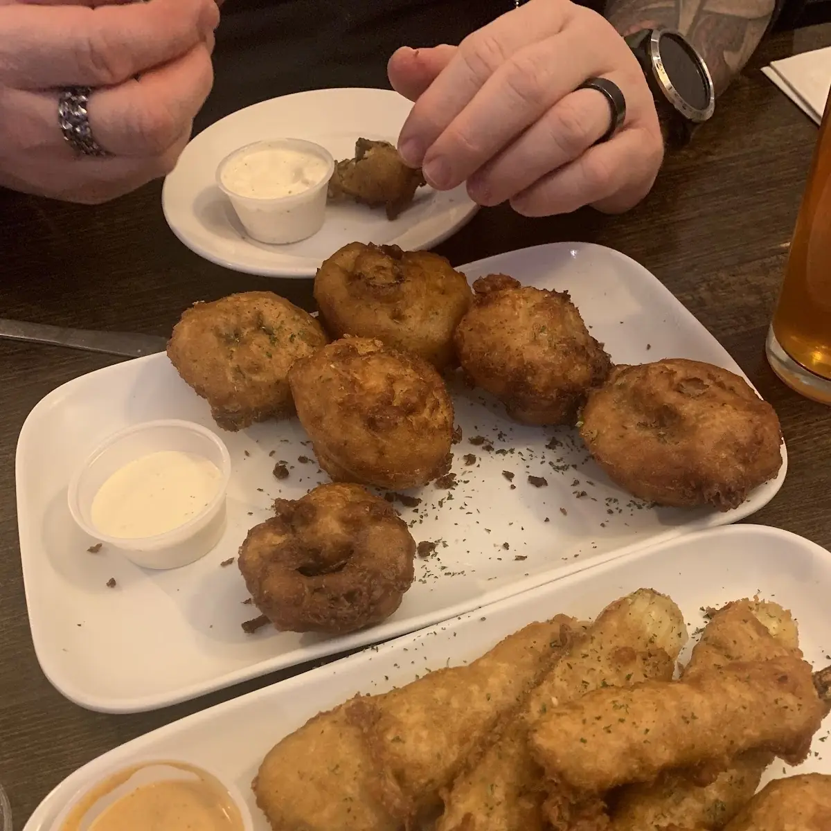 Fried Mushrooms and Pickles