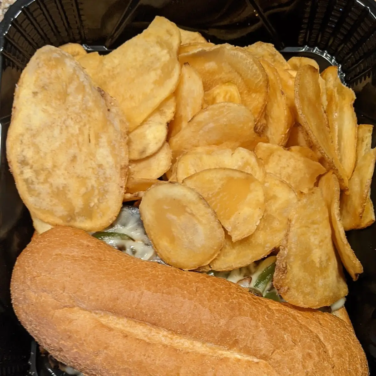 Prime Rib Sandwich and Chips