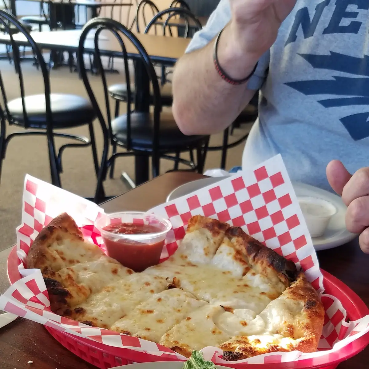 Greek Salad and Garlic Cheese Bread