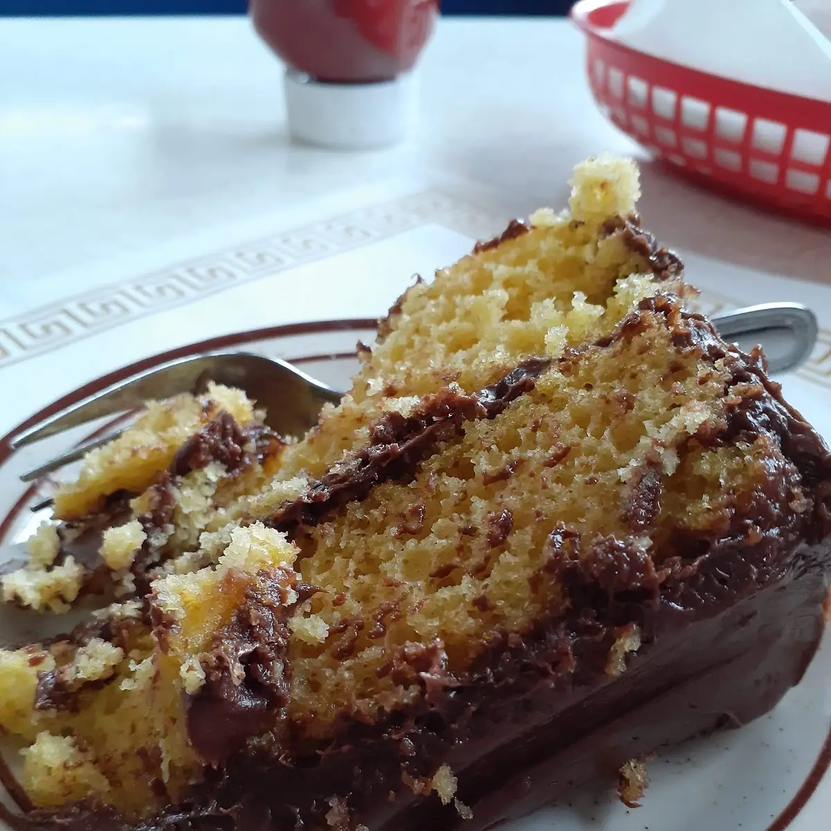Yellow Cake with Chocolate Icing