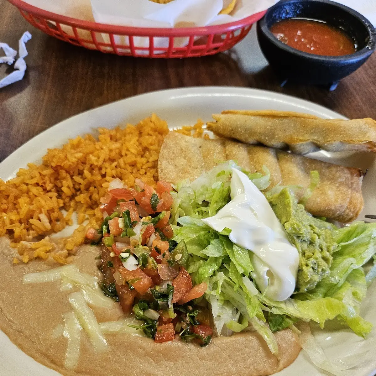 Chile Relleno Taco Rice and Beans