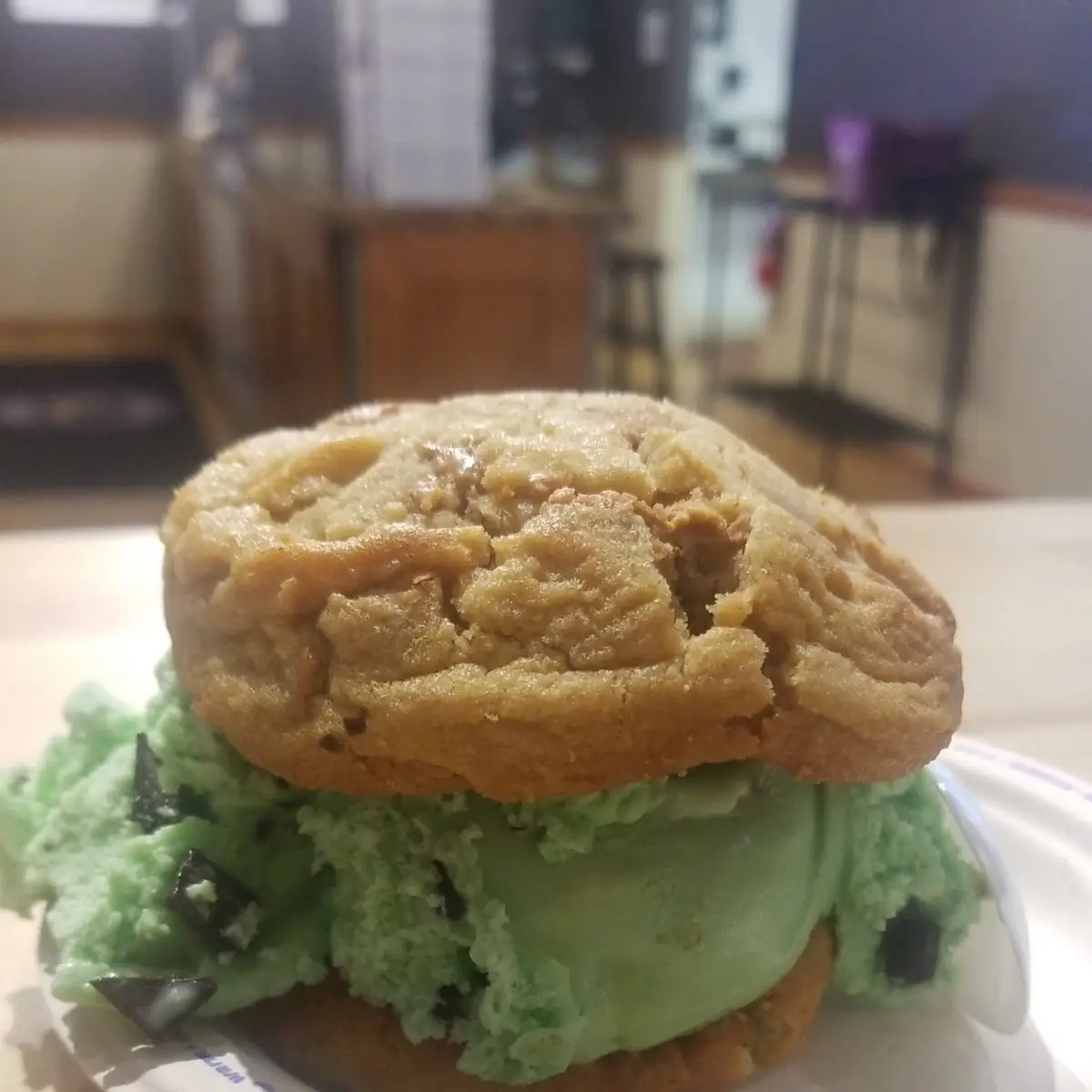 Mint Chocolate Chip with Peanut Butter Chip Cookie