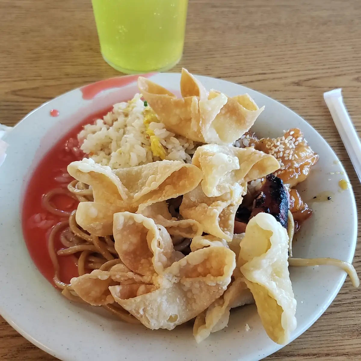 Sesame Chicken Rice Crab Rangoon