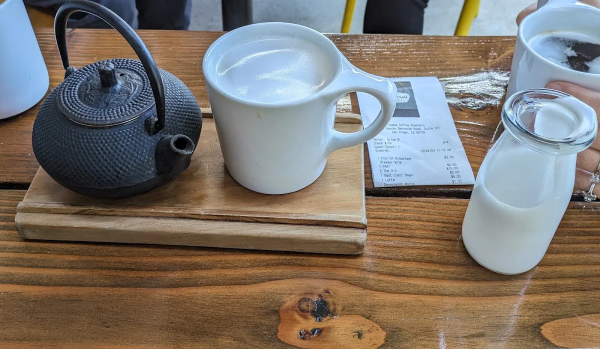 English Breakfast Tea with Steamed Milk