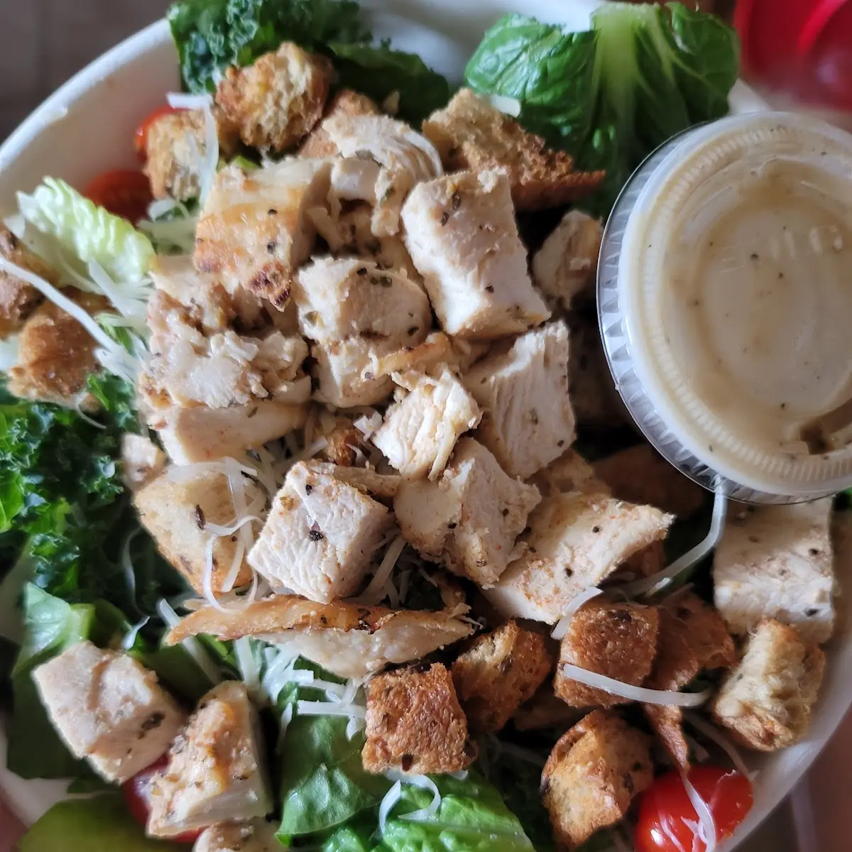 Kale Caesar Salad with Chicken
