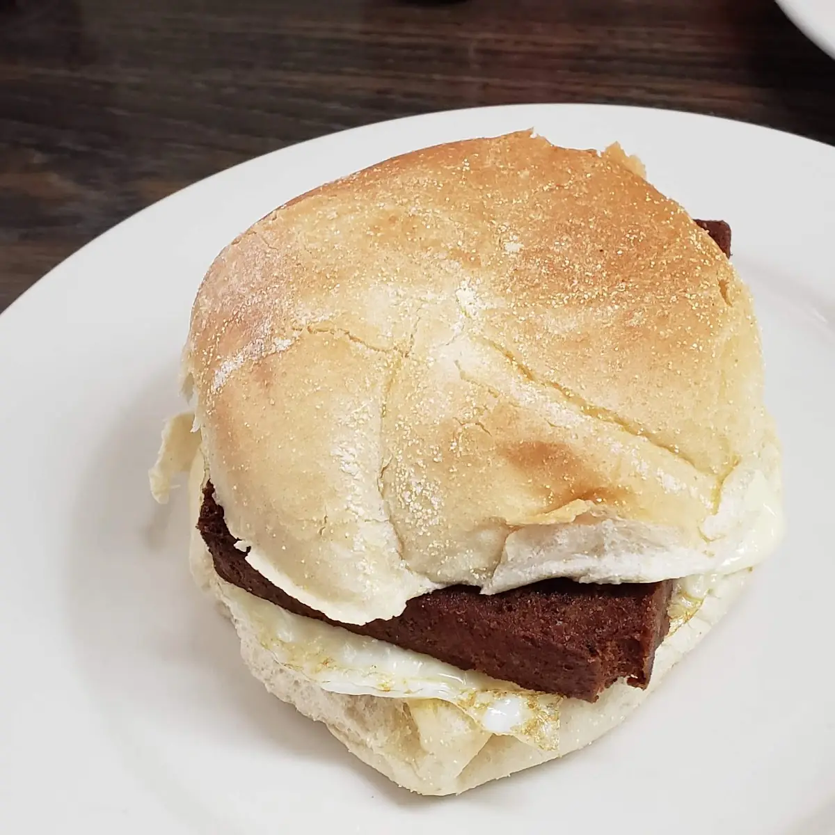 Scrapple Egg and Cheese Sandwich