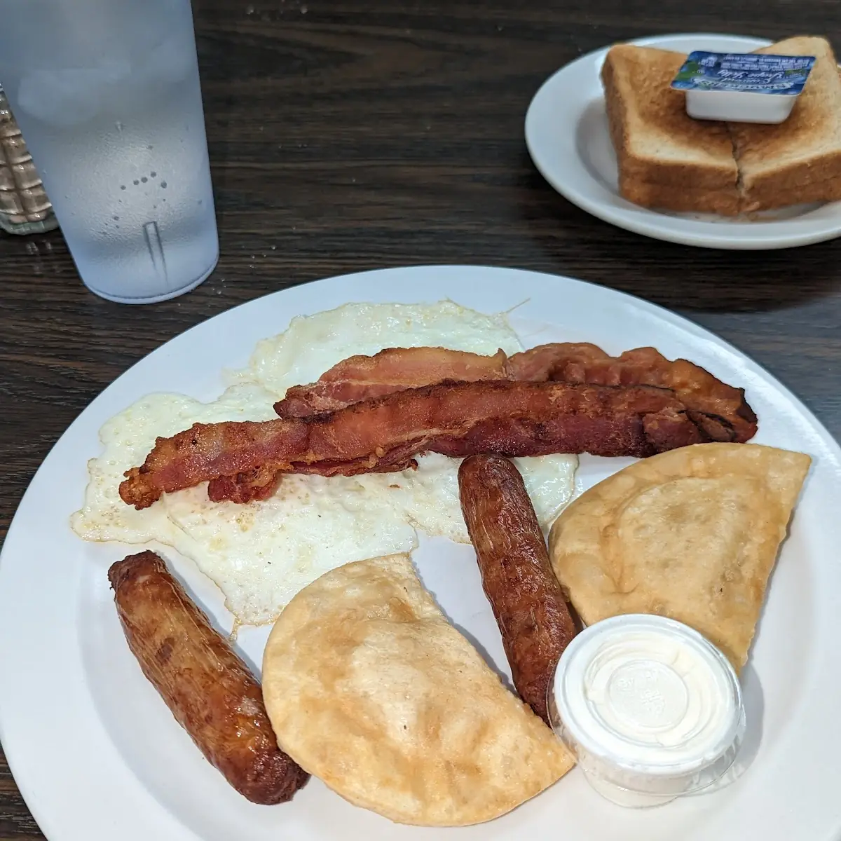 Two Fresh Eggs with Pierogi's