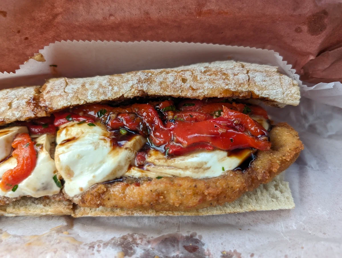 2 Cutler Roasted Peppers Fresh Mozzarella and Balsamic Glaze Sandwich