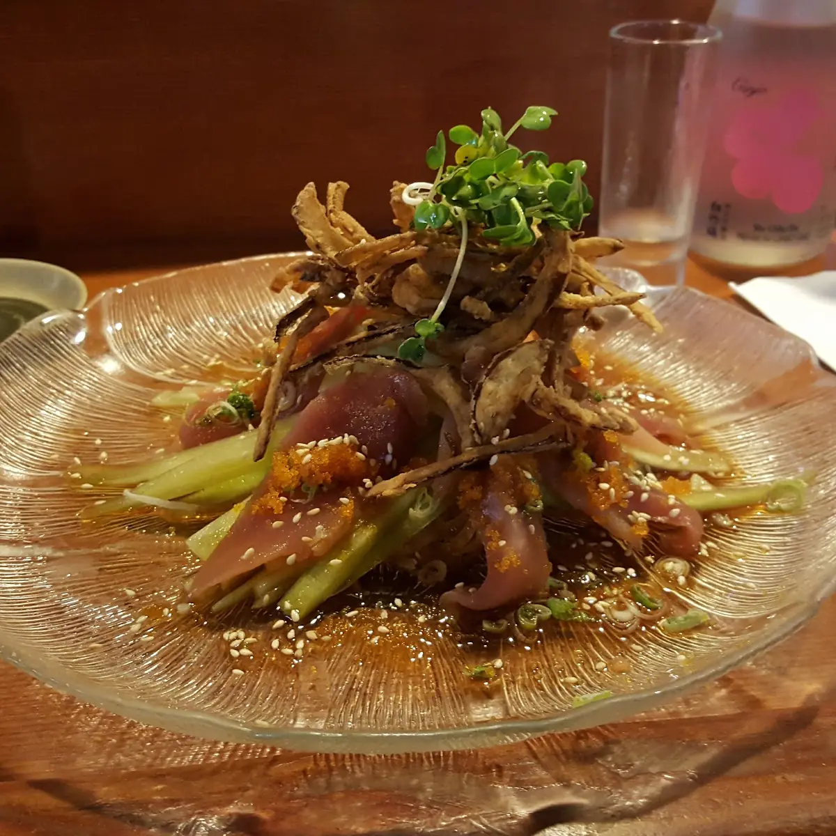 Albacore with Crispy Onions