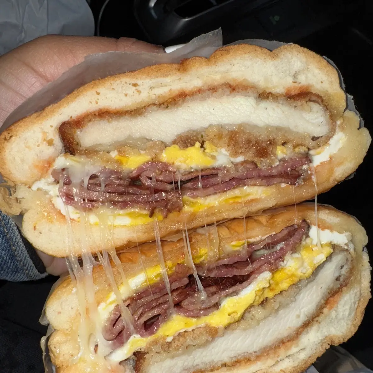 Chicken Cutlet Bacon Egg and Cheese Sandwich