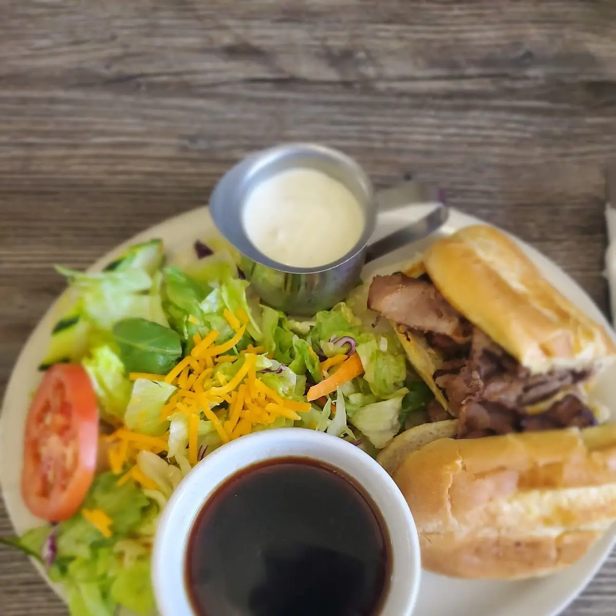 French Dip and Salad