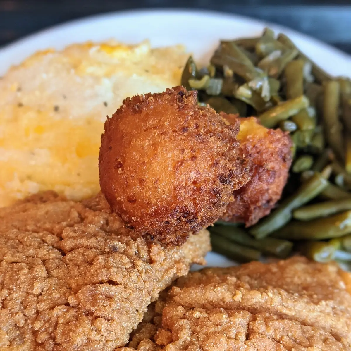 Fried Fish and Cheese Grits