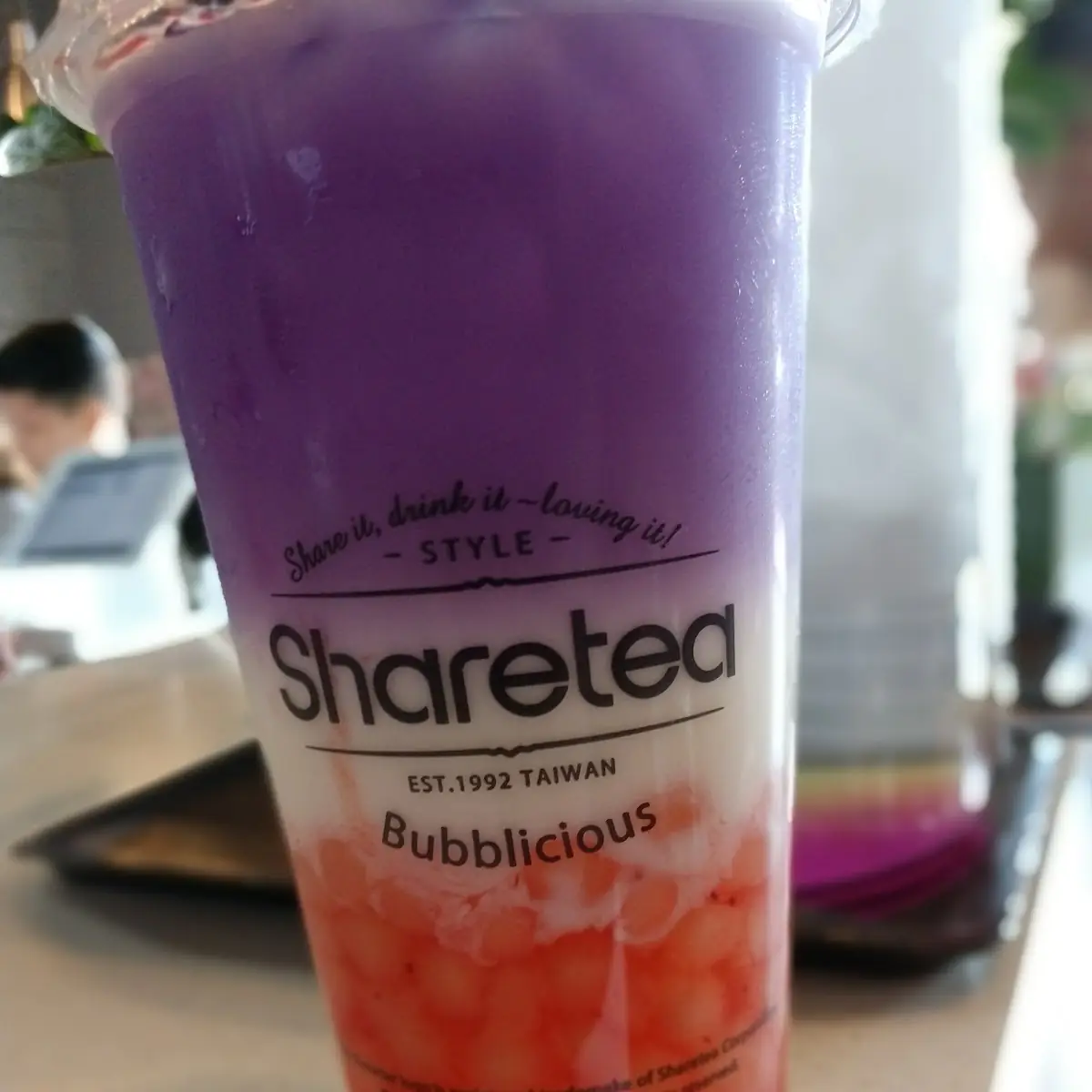 Peach Tea Ice Blended with Lychee Jelly