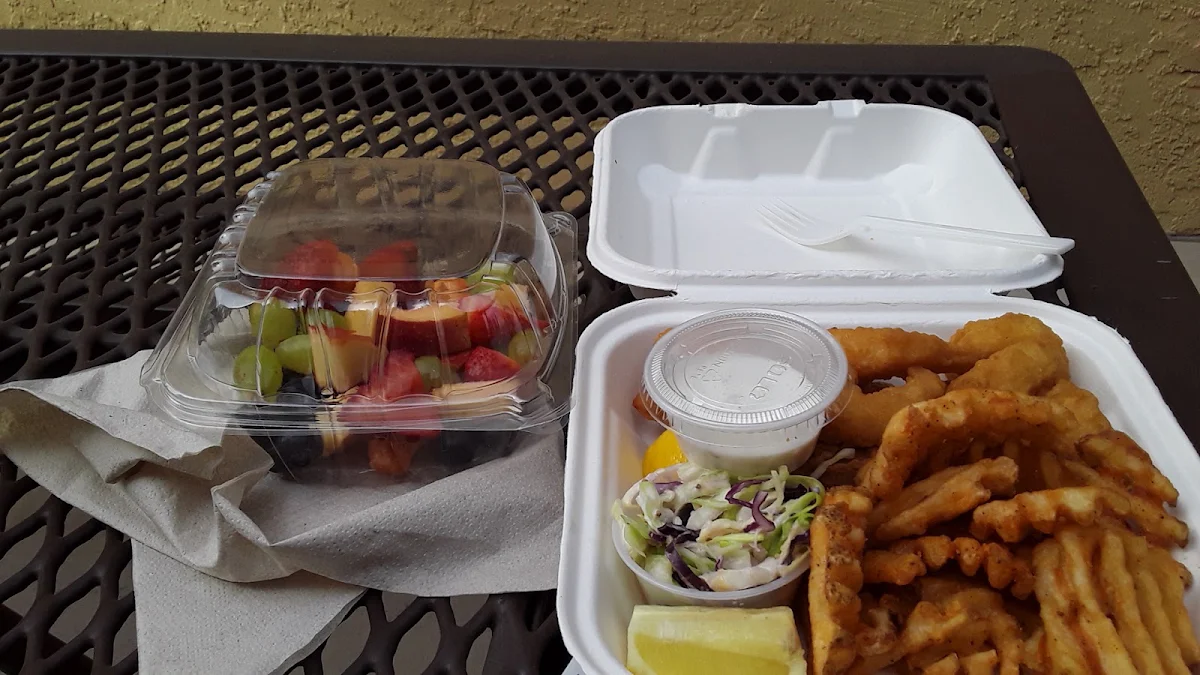 Beer Battered Shrimp and Fruit Salad