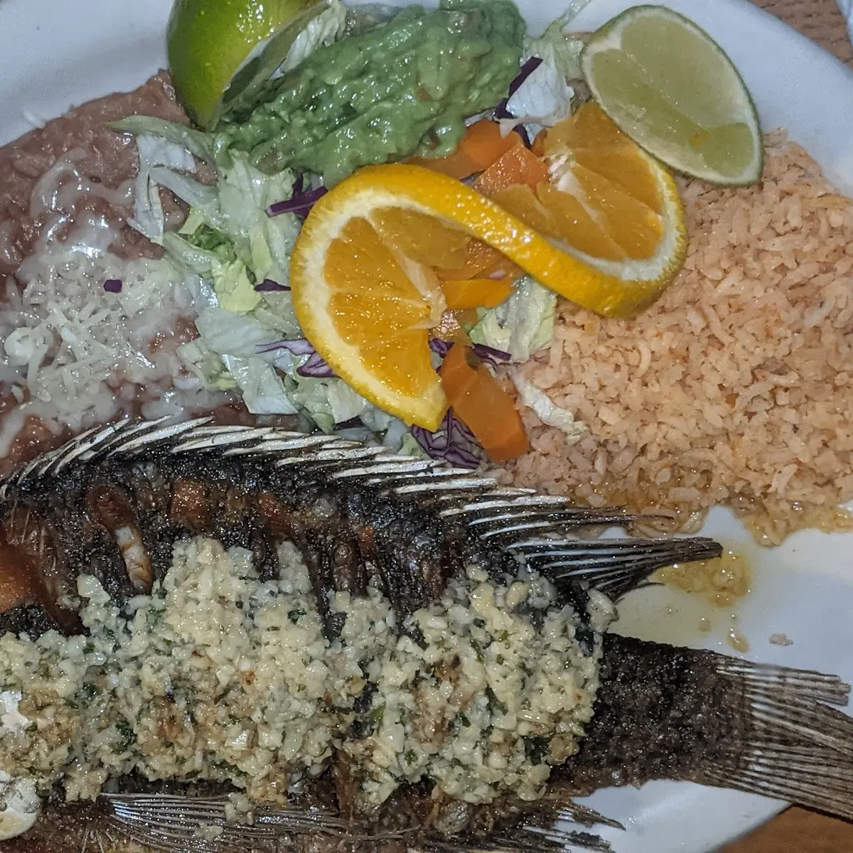 Mojarra Frita in Garlic Sauce
