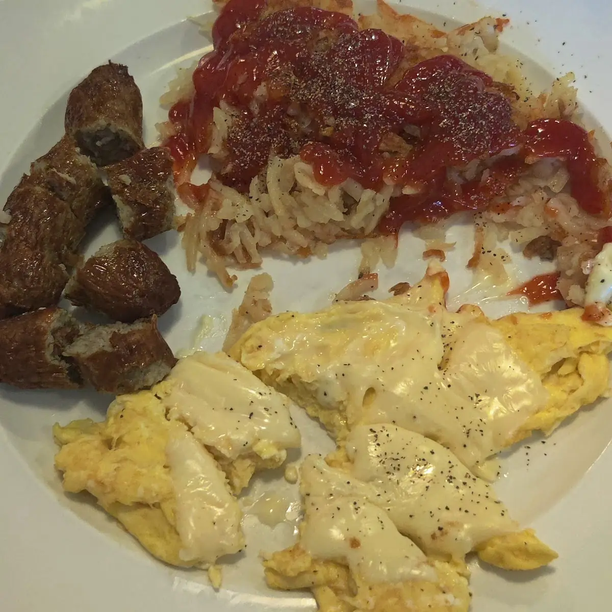 Scrambled Eggs with Home Fries & Sausage