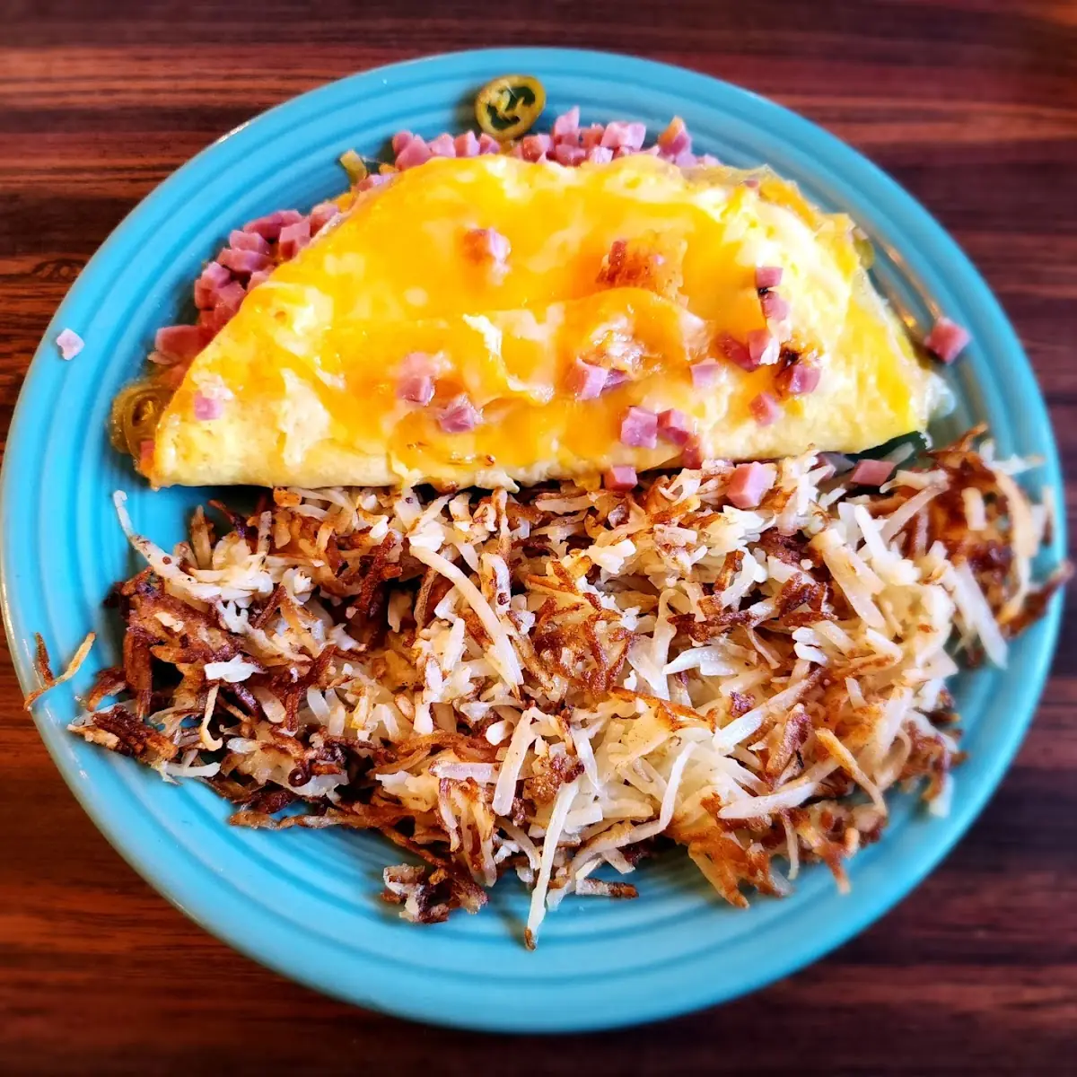 Ham Cheese Jalapenos Omelette